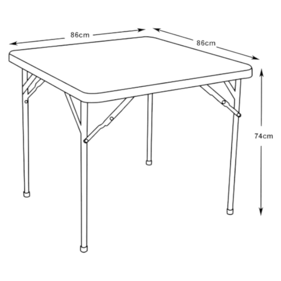 Mesa Plegable Camping Portátil Eventos 86x86 Cm