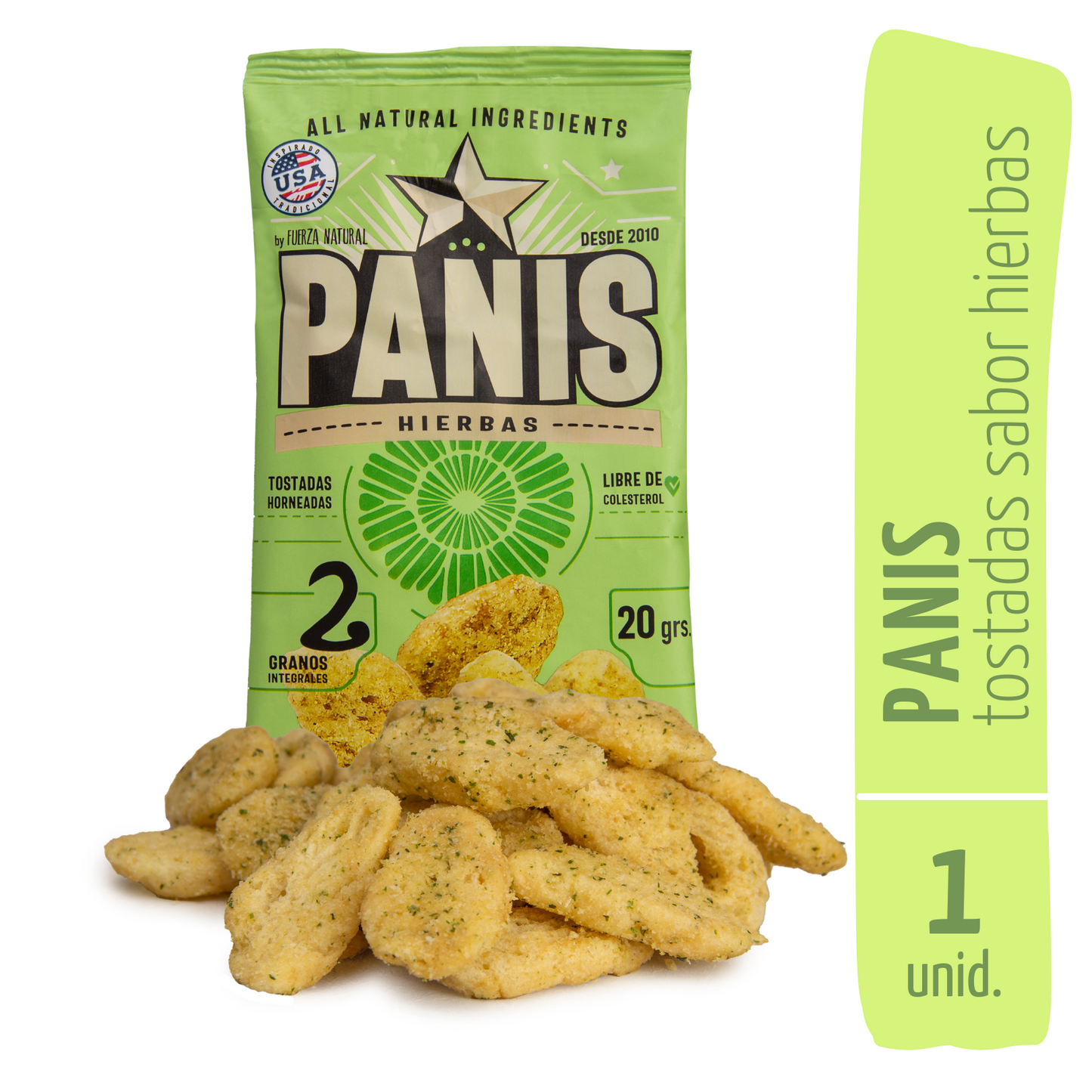 Panis 20g Sabor Hierbas Snack Saludable Fuerza Natural