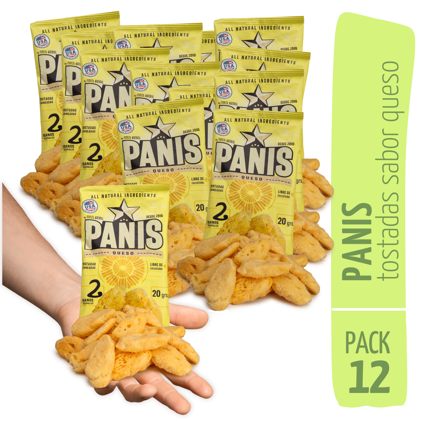 Panis 20g Sabor Queso Snack Fuerza Natural Pack x12