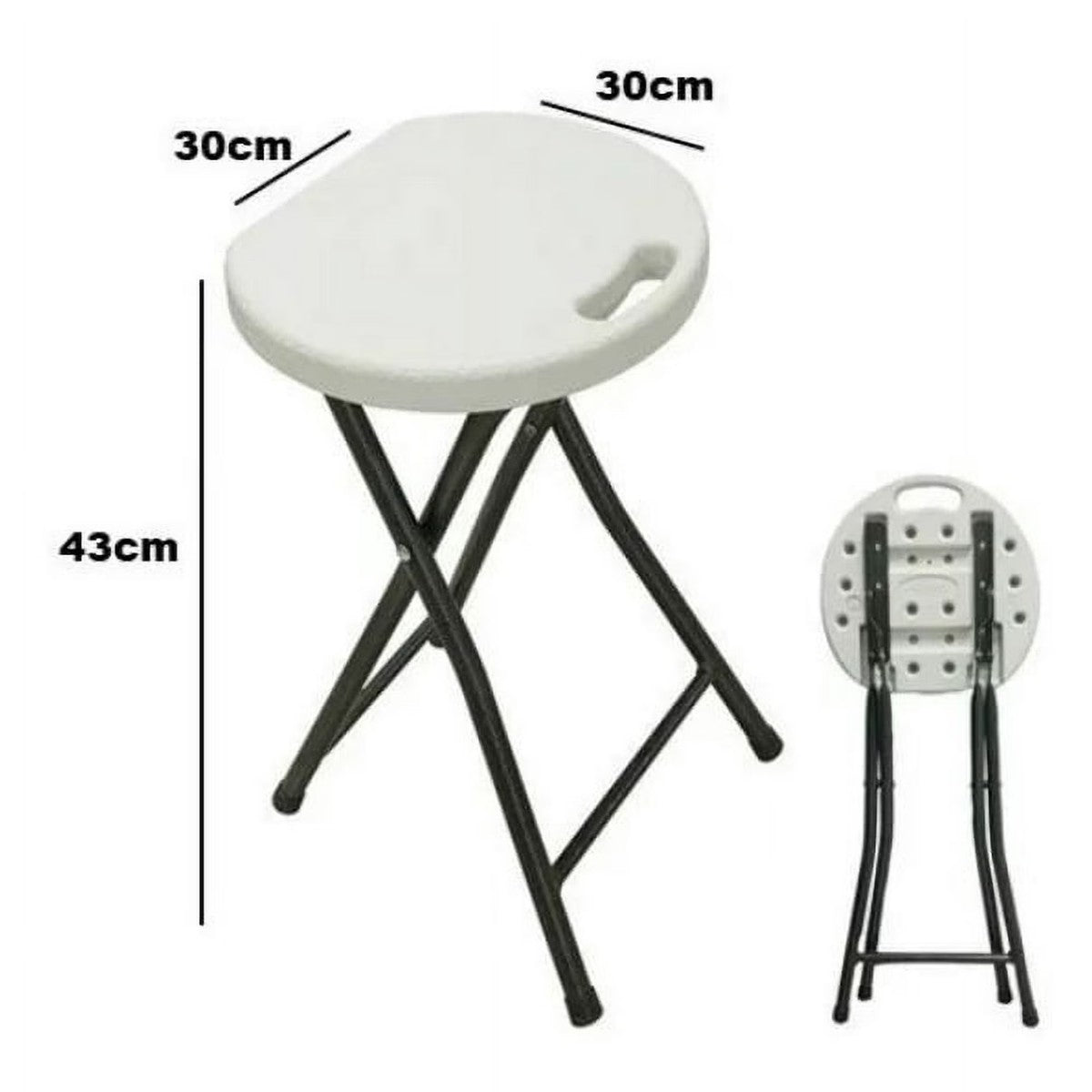 Pack x10 Piso Banquito Silla Taburete 46cm Plegable Plástico