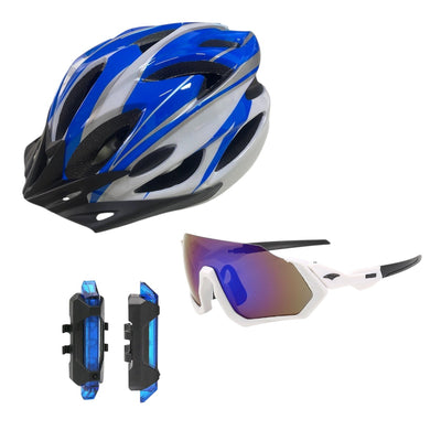 Casco Bicicleta Liviano Ventilación + Lentes + Luz
