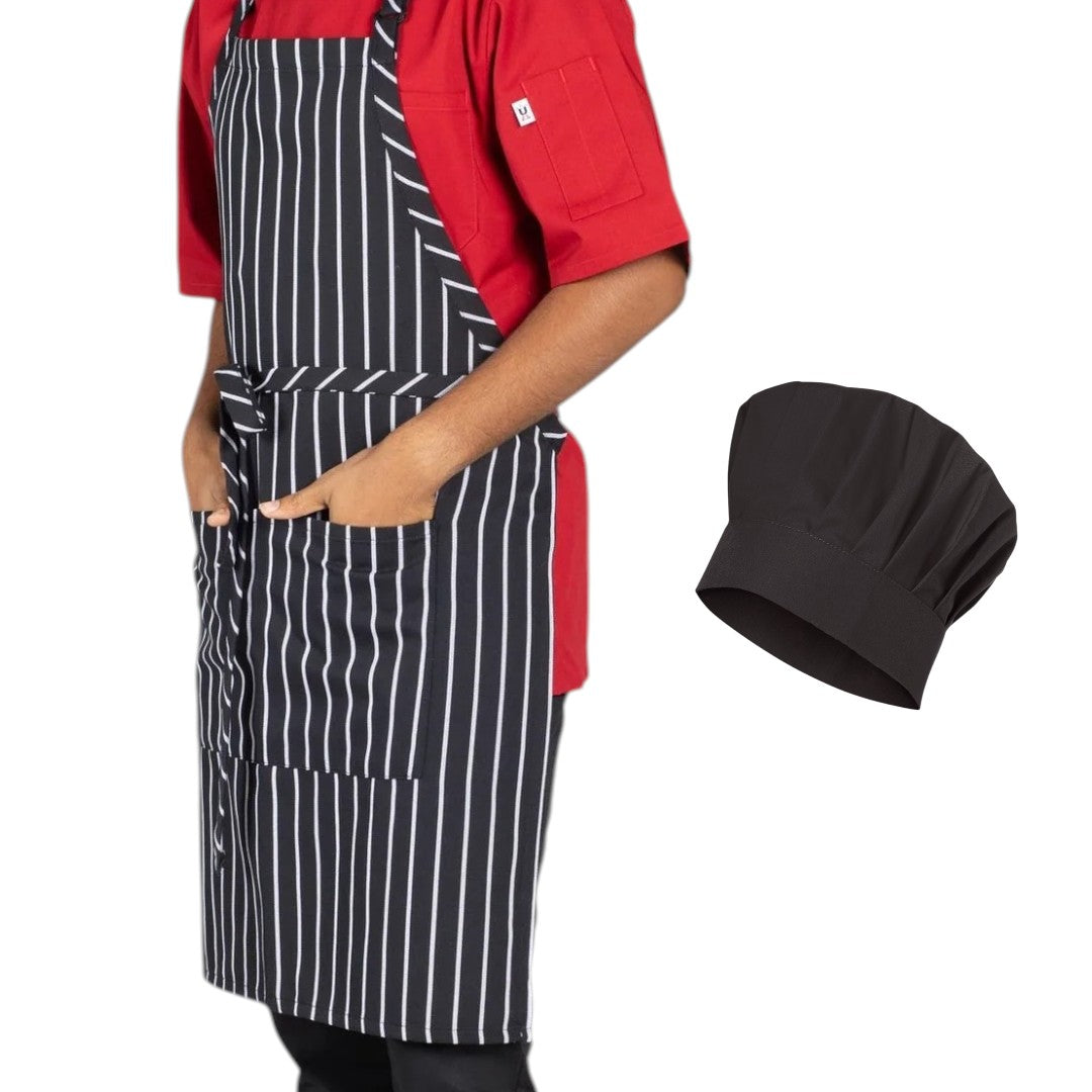 Set Cocinero Chef Pechera o Delantal y Gorro