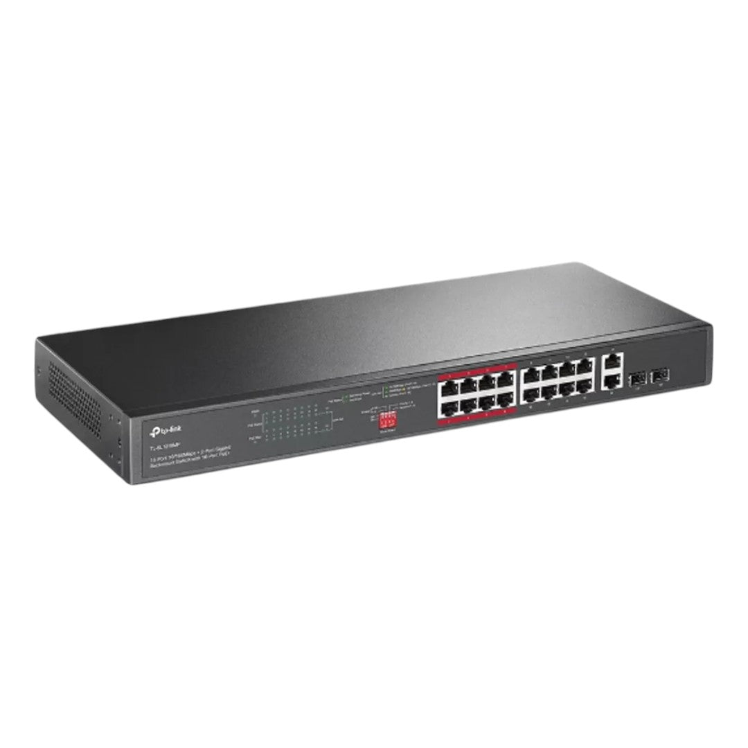 Switch 16 puertos PoE 2 puertos Gigabit TP-Link TL-SL1218MP