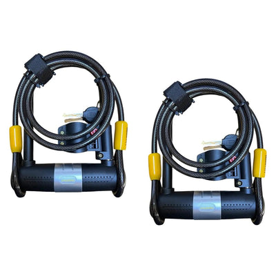 Pack 2 Candados U-lock Bulldog Con Cable Para Bicicleta Negro