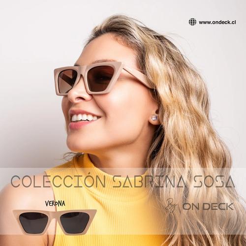 Lentes Anteojos De Sol Ondeck Verona By Sabrina Sosa Verona Caqui Negro