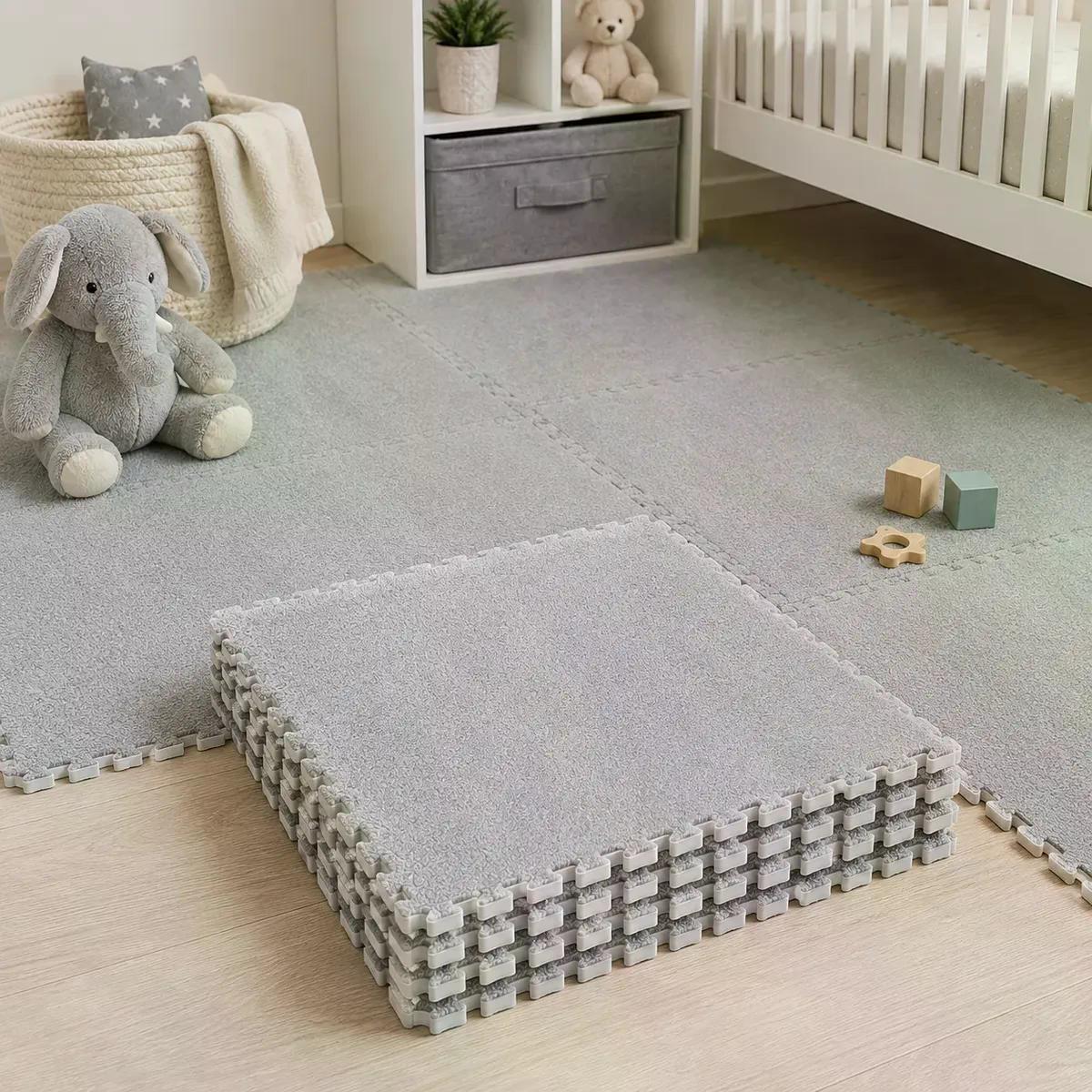 Pack X4 Piso Alfombra Tatami Eva Tipo Afelpado 60x60x1cm