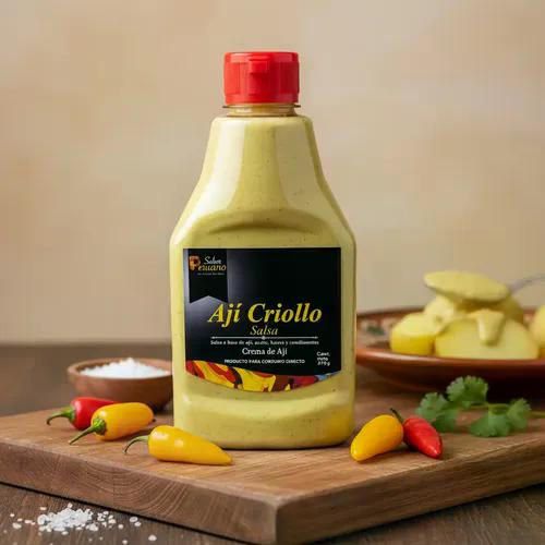 Salsa De Ají Criollo Sabor Peruano 370 Gr Botella Plástica