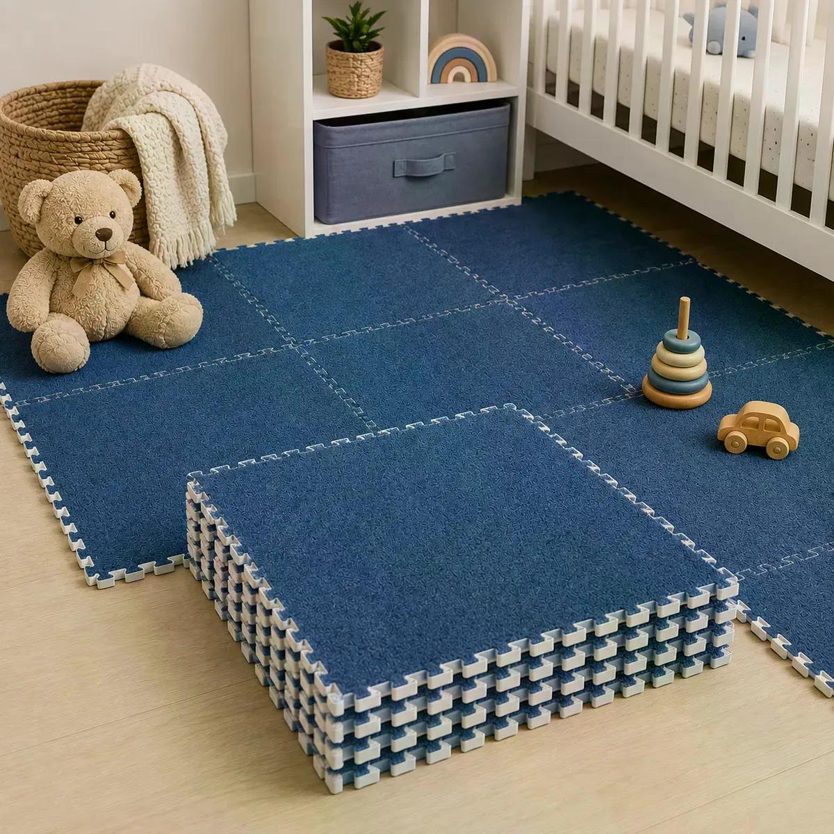 Pack X4 Piso Alfombra Tatami Eva Tipo Afelpado 60x60x1cm