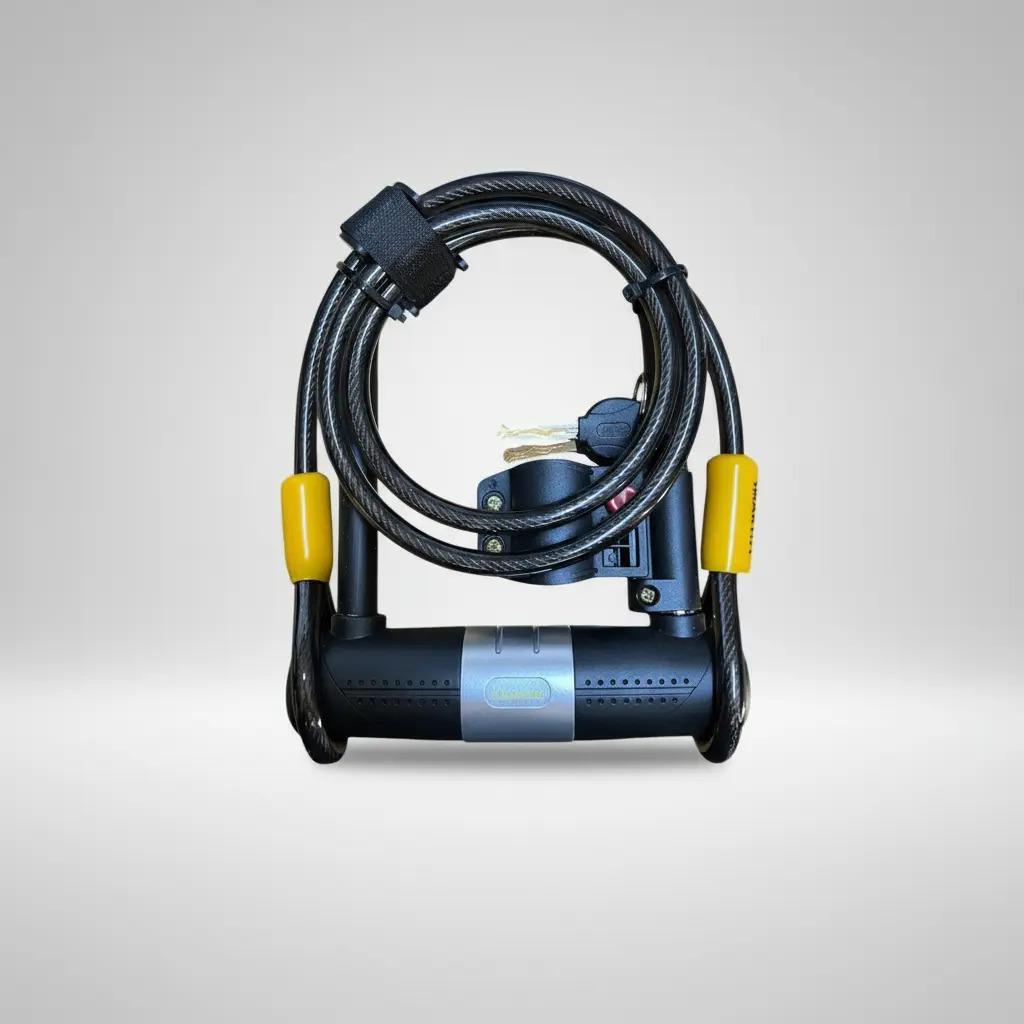 Pack 2 Candados U-lock Bulldog Con Cable Para Bicicleta Negro