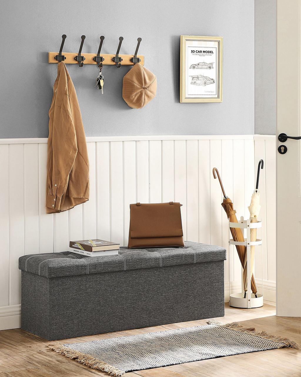 Puff Baúl SONGMICS 110 cm Banco Plegable Con Almacenamiento