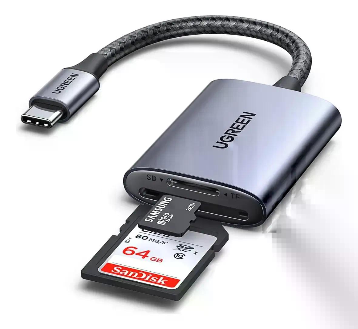 Lector De Tarjetas Ugreen Cm265 Usb-c 3.0 Sd Microsd Tf 5gbp Gris Oscuro