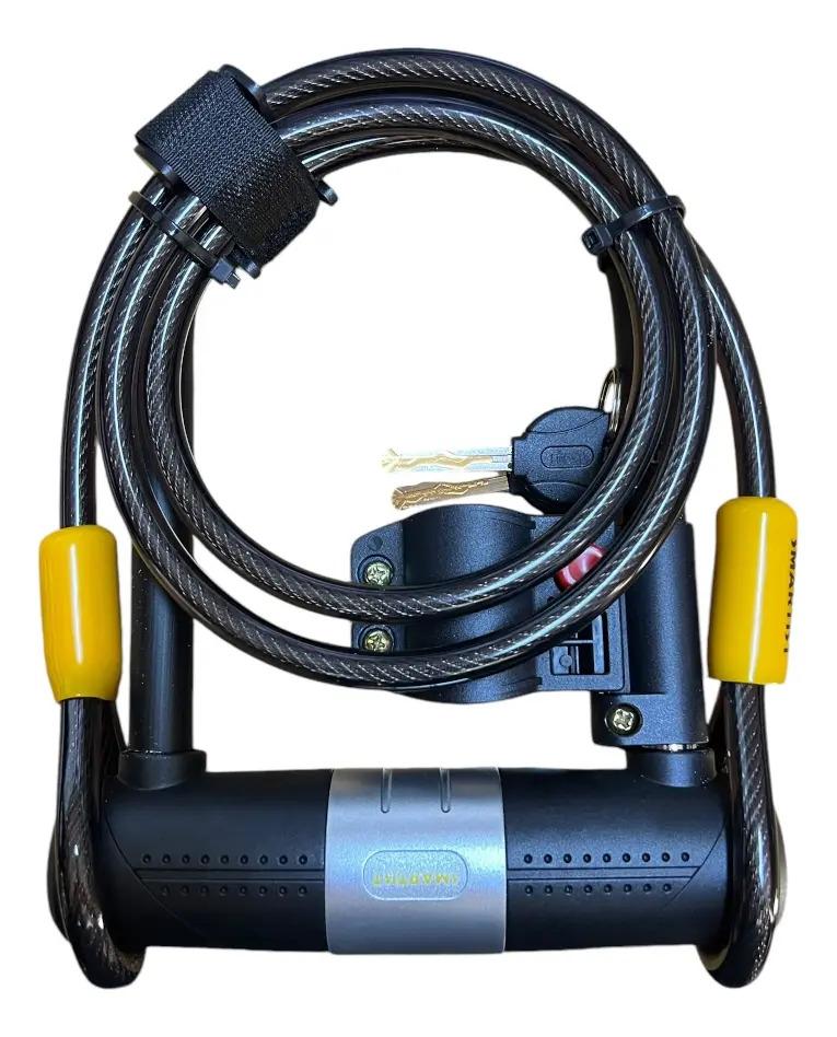 Pack 2 Candados U-lock Bulldog Con Cable Para Bicicleta Negro