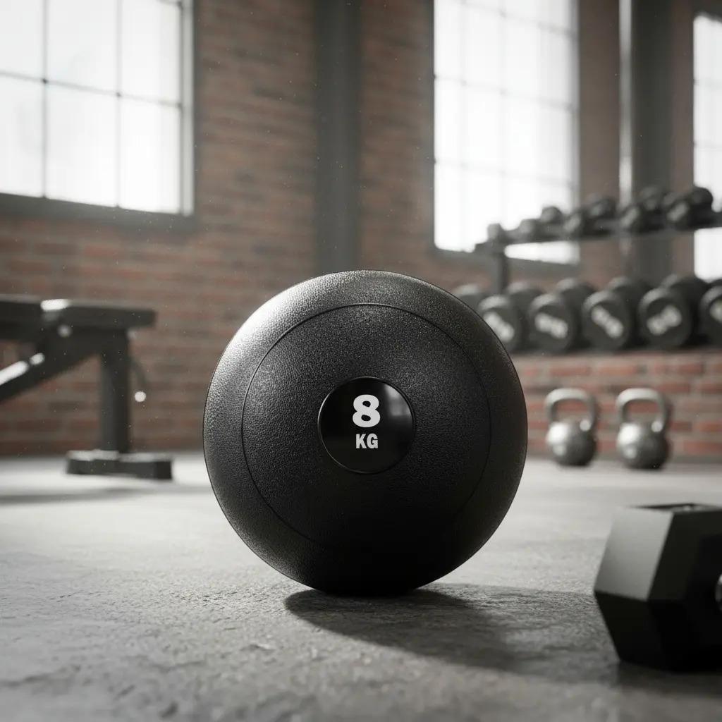 Kit Entrenamiento Funcional Kettlebell 10kg + Slam Ball 8kg Negro