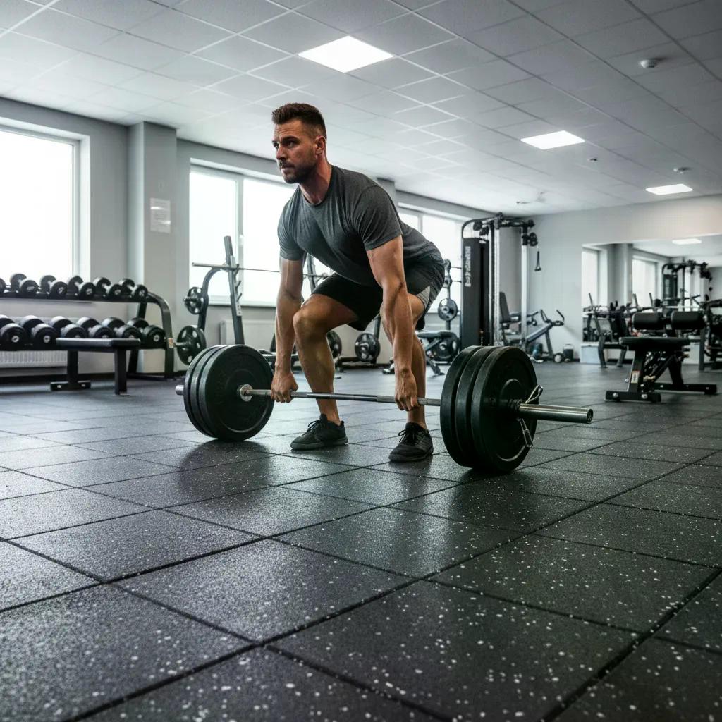 Piso Caucho Gimnasio 50x50cm X Grosor 2cm