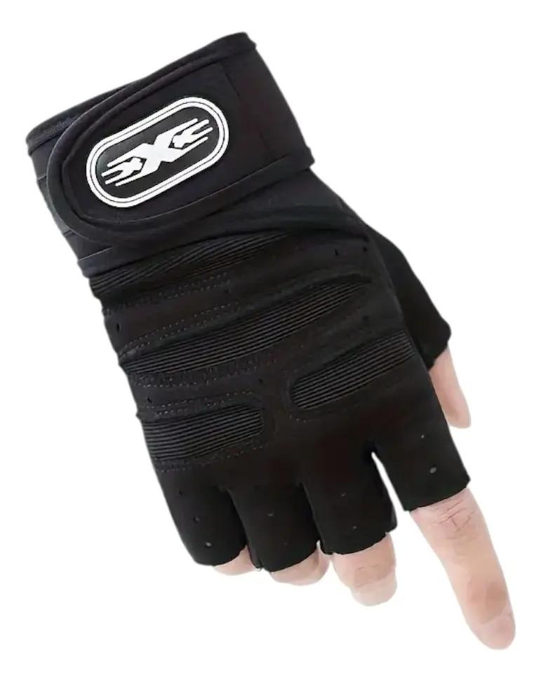 Kit Gym Inicial Guantes + Bandas Elásticas + Toalla Microfib Negro Xl