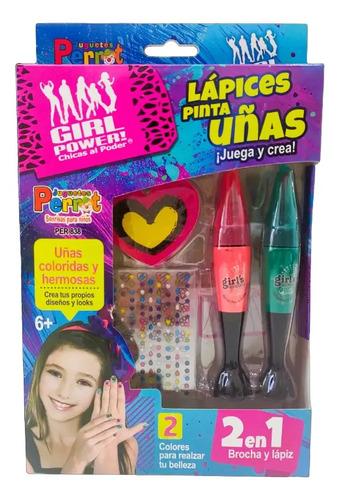 Set Juego Lapices Pinta Uñas Niñas Brocha Y Lapiz