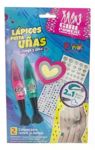 Set Juego Lapices Pinta Uñas Niñas Brocha Y Lapiz