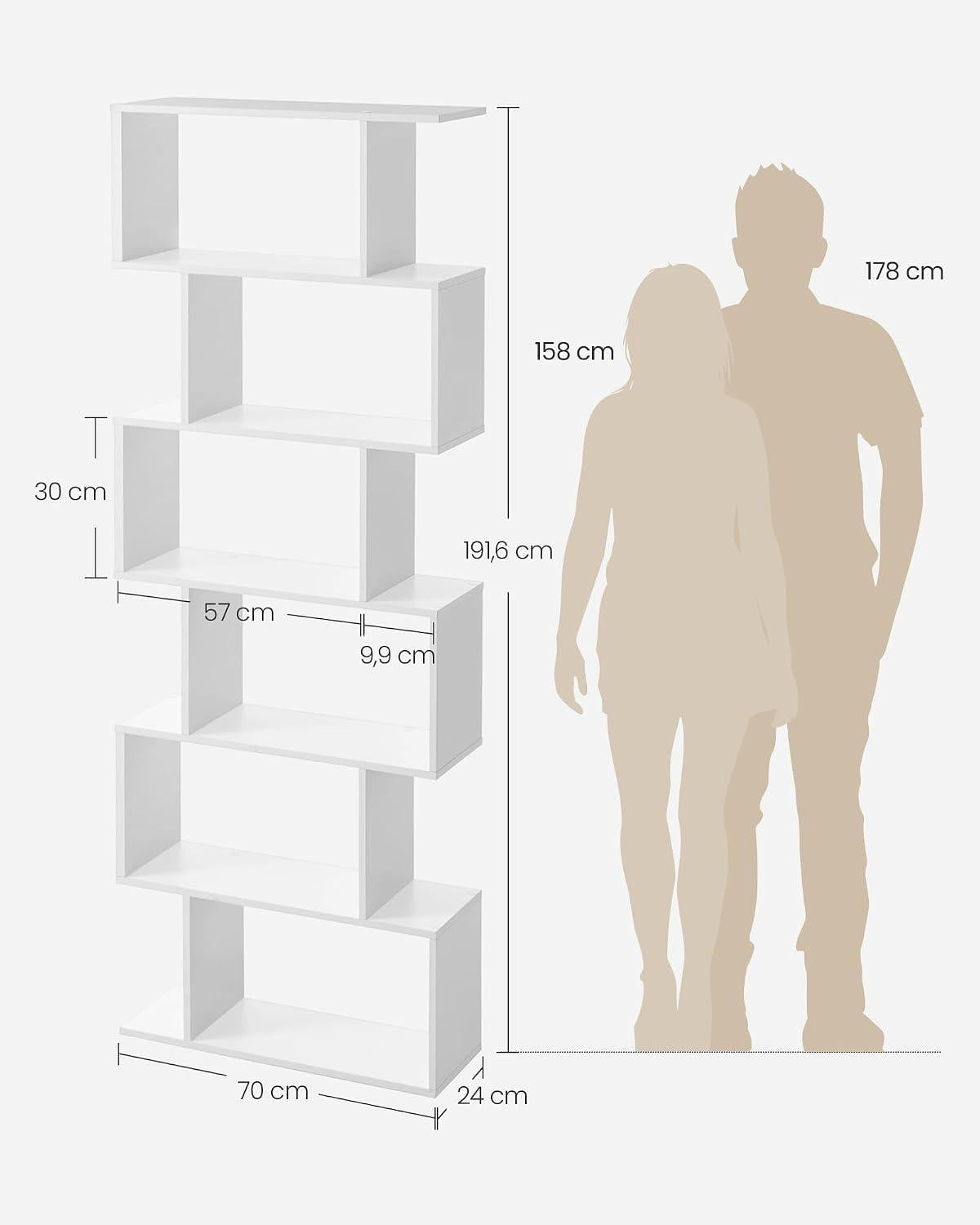 Estantería Librero Vasagle 6 Niveles Blanco Living Oficina
