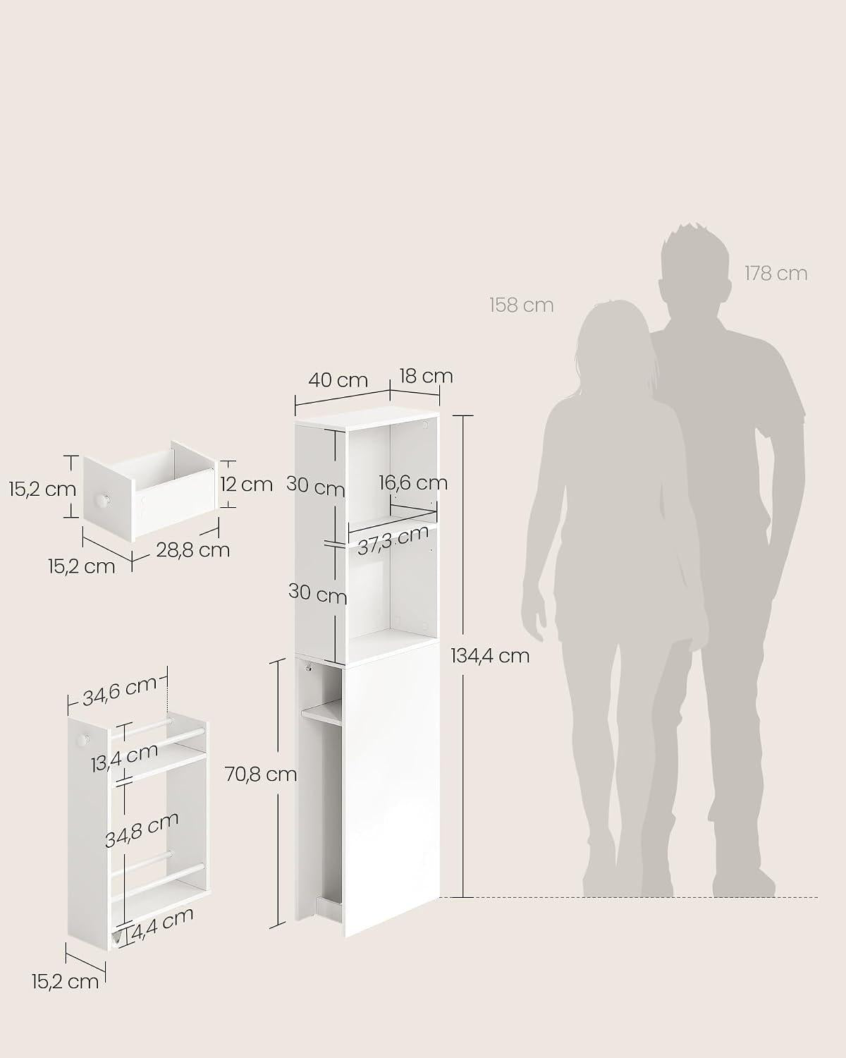 Gabinete Organizador Slim Baño Cocina Con Cajón Y Ruedas