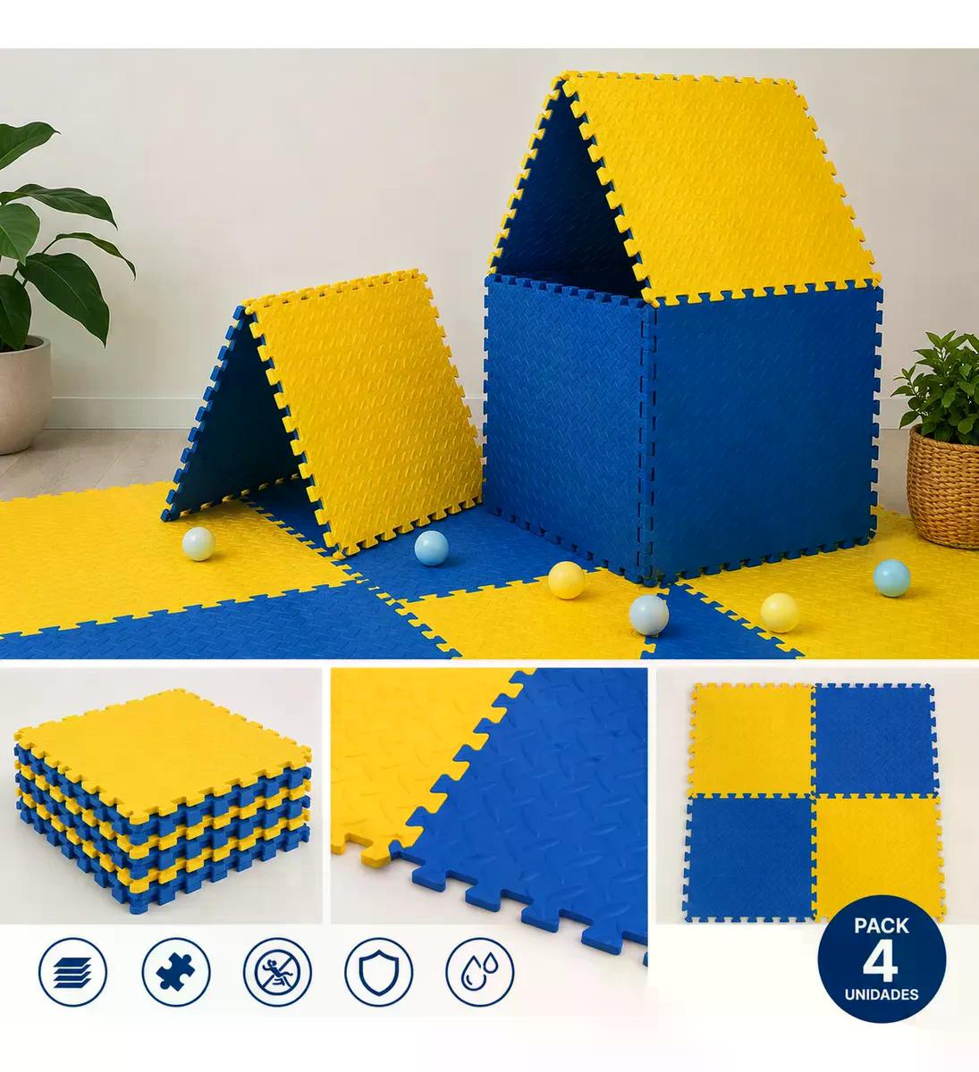 Pack X4 Tatami Piso Goma Eva 50x50x2 Alfombra Ejercicio