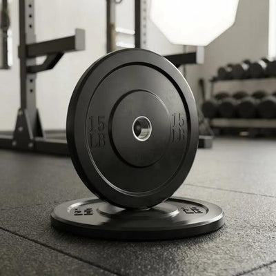 Par Discos Olímpicos Bumper 15 Lb (30 Lb Total) Negro