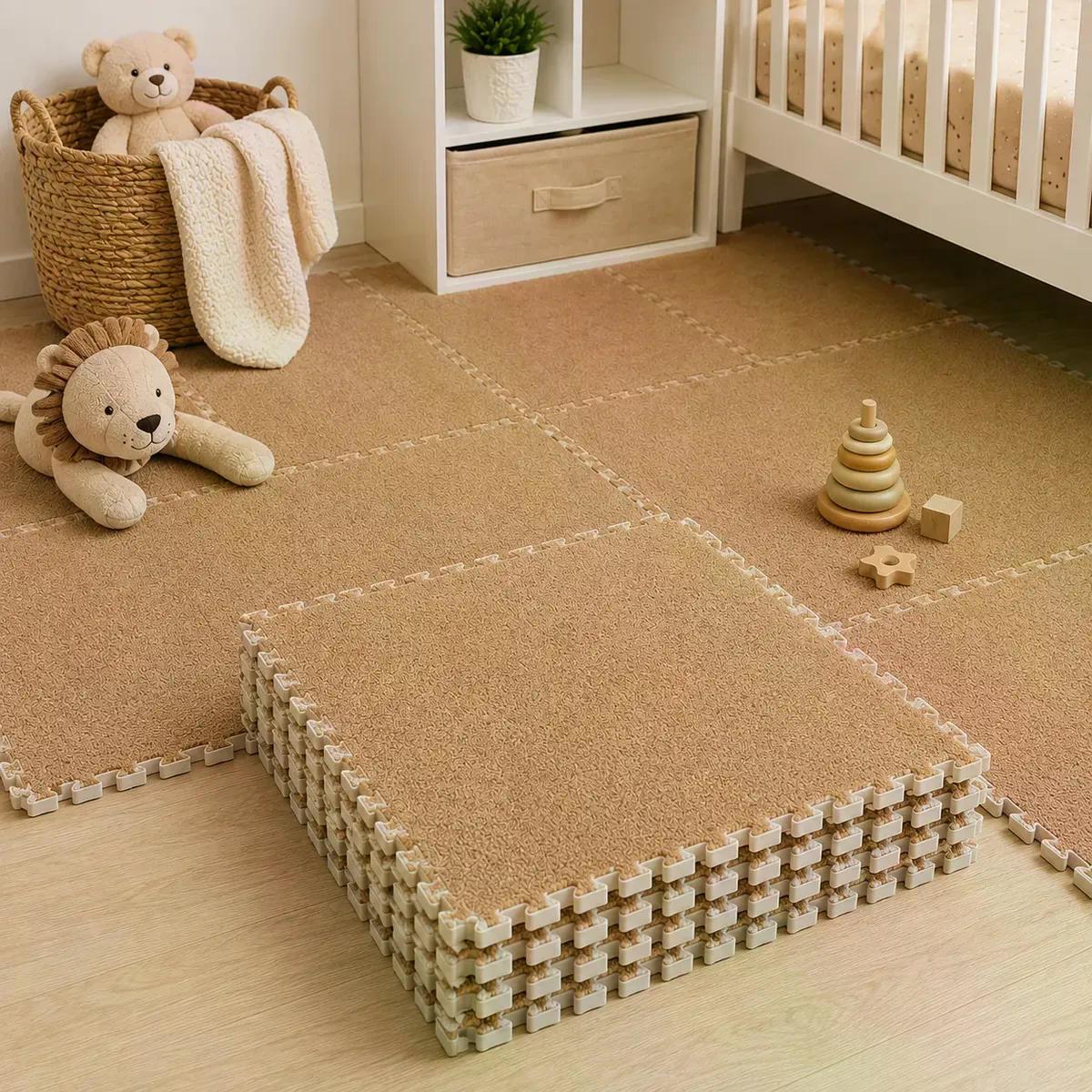 Pack X4 Piso Alfombra Tatami Eva Tipo Afelpado 60x60x1cm