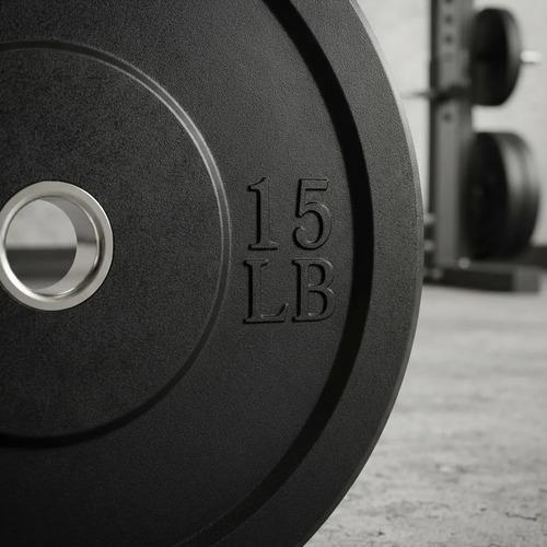 Par Discos Olímpicos Bumper 15 Lb (30 Lb Total) Negro