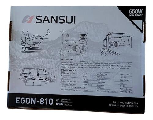 Subwoofer Amplificado Sansui 100rms Ultraplano Controlador Color Negro