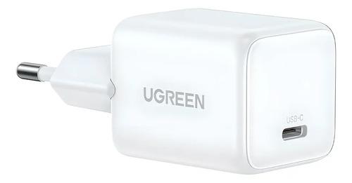 Cargador Rápido Ugreen Usb-c Gan Pd3.0 Qc4 De 20 W, Color Blanco