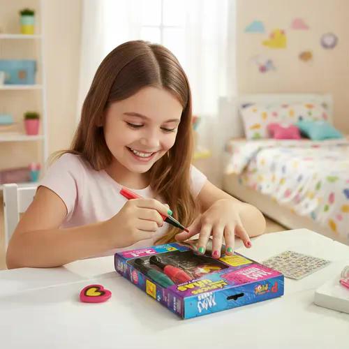 Set Juego Lapices Pinta Uñas Niñas Brocha Y Lapiz
