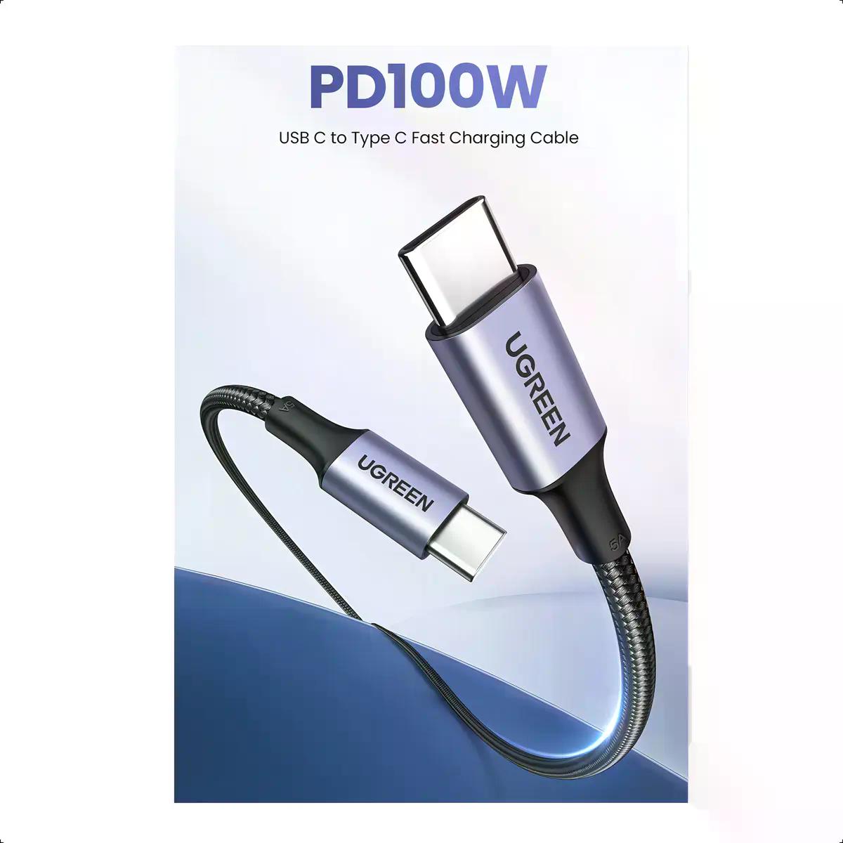 Cable Ugreen Carga Rapida Entrada Usb Tipo C 100w 1 Metro Negro
