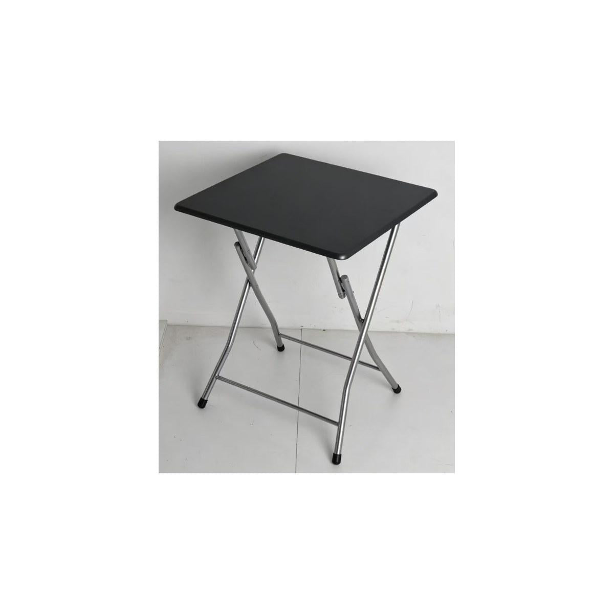 Mesa Plegable Portátil Cuadrada 60x60 Multiuso Negra MobeDeko