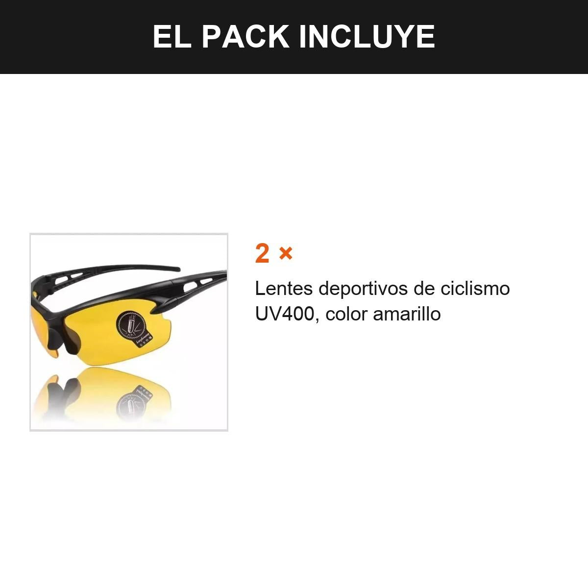 Pack 2 Lentes Deportivos Ciclismo Mtb Ruta Uv400