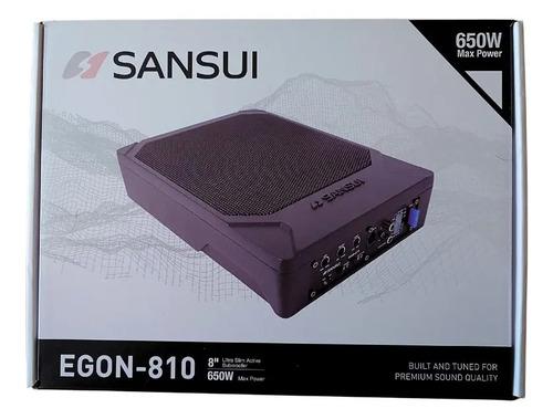 Subwoofer Amplificado Sansui 100rms Ultraplano Controlador Color Negro
