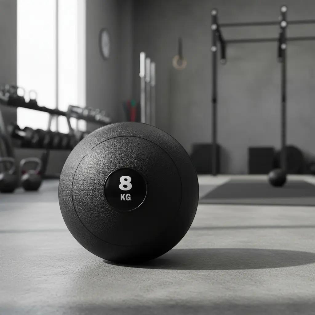Kit Entrenamiento Funcional Kettlebell 10kg + Slam Ball 8kg Negro