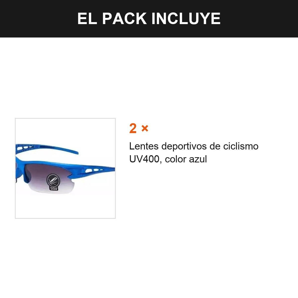 Pack 2 Lentes Deportivos Ciclismo Mtb Ruta Uv400