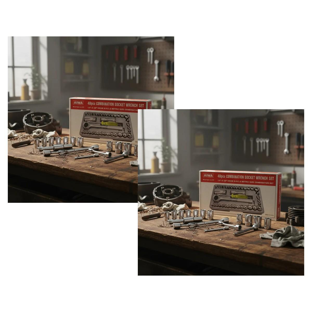 Pack 2 Kit De Herramientas 40 Piezas Con Maletín Negro