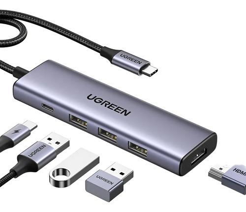 Multipuerto Usb-c / 1hdmi 4k60hz + 3usb 3.0 + Inusb-c Pd Ugr Gris Oscuro