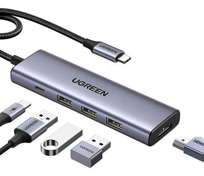 Multipuerto Usb-c / 1hdmi 4k60hz + 3usb 3.0 + Inusb-c Pd Ugr Gris Oscuro