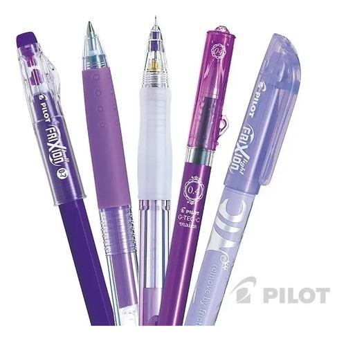 Set De 5 Lápices De Color Pilot Con Tonos Violeta Set Violeta