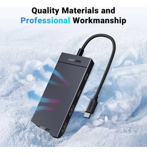 Adaptador Hub Usb C Ugreen Cm806 4 Puertos 10gbps Usb 3.2 Negro