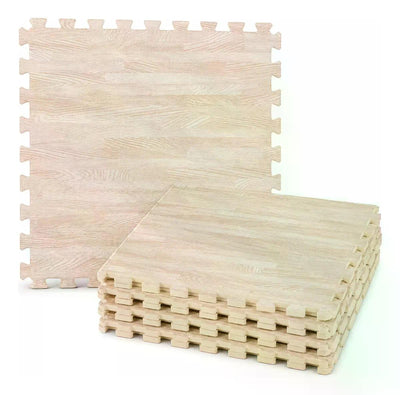 Pack X4 Piso Alfombra Tatami Eva Tipo Madera 60x60x1cm