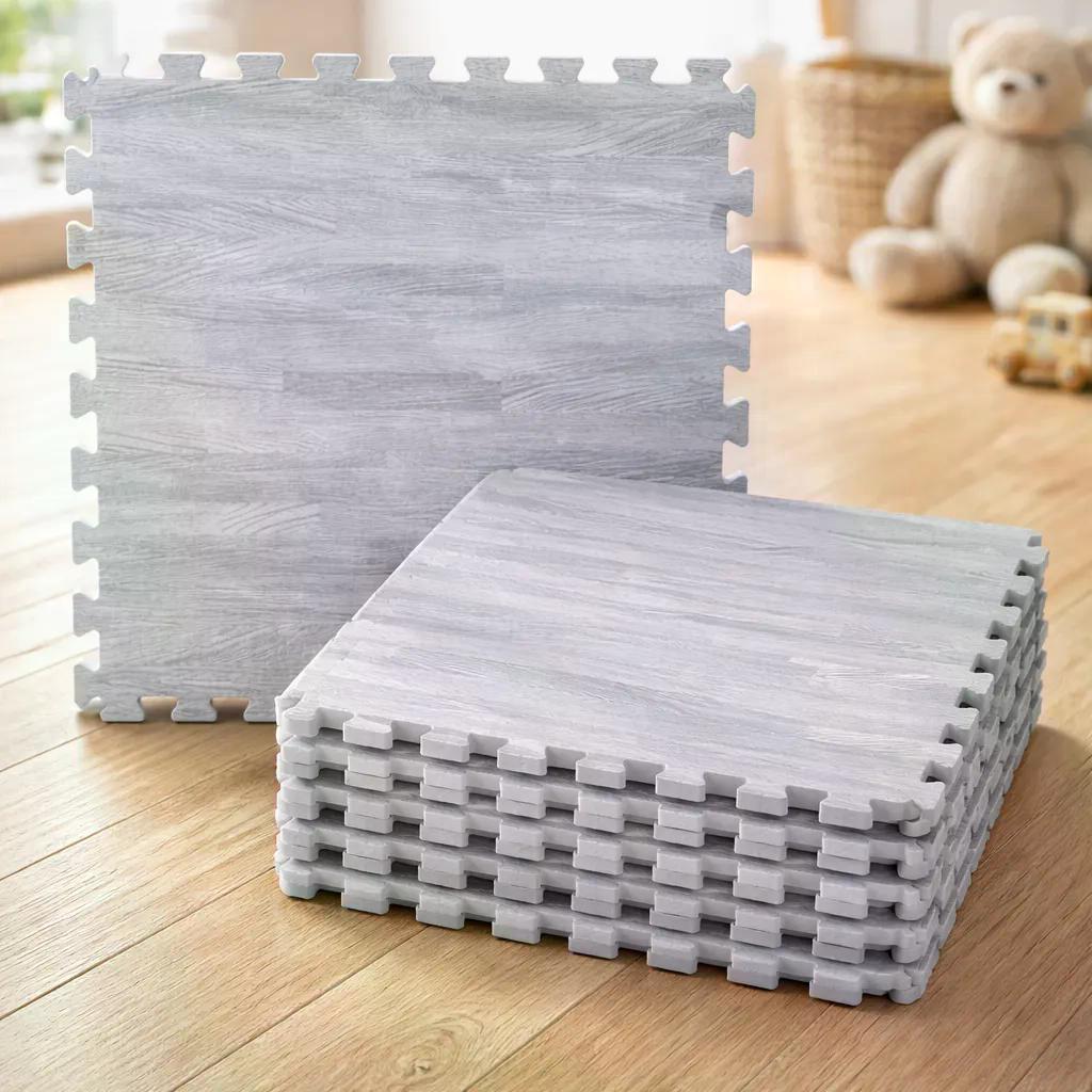Pack X4 Piso Alfombra Tatami Eva Tipo Madera 60x60x1cm