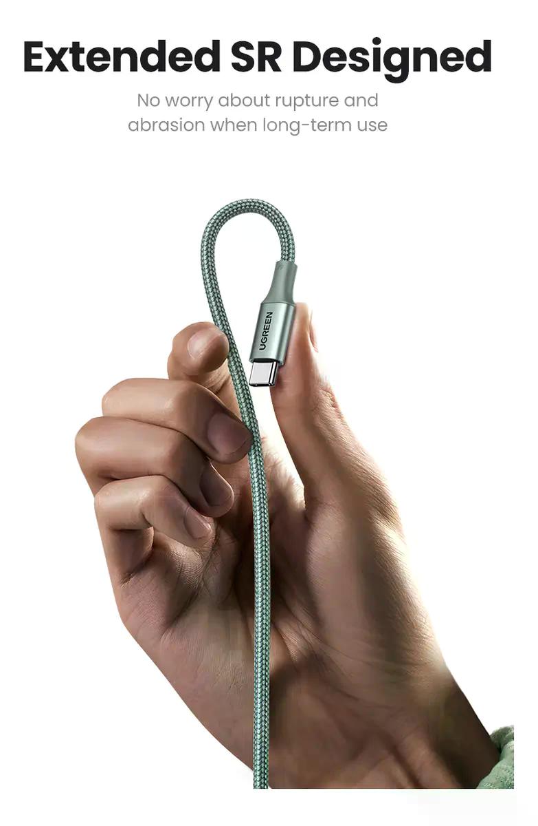 Cable Cargador Ugreen Usb C Carga Rapida 100 W 480 Mbps 2m Negro