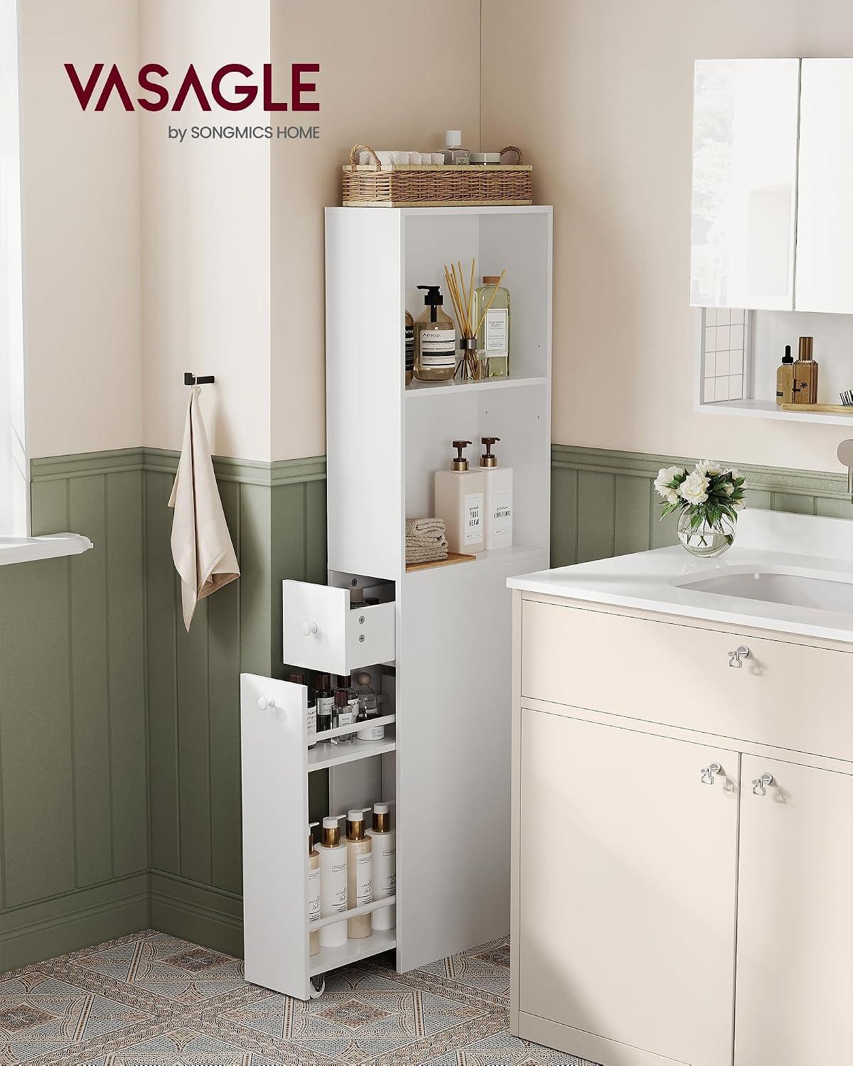 Gabinete Organizador Slim Baño Cocina Con Cajón Y Ruedas