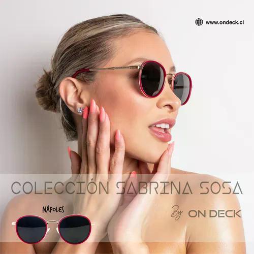 Lentes Anteojos De Sol Ondeck Napoles By Sabrina Sosa Napoles Rojo Negro Dorado