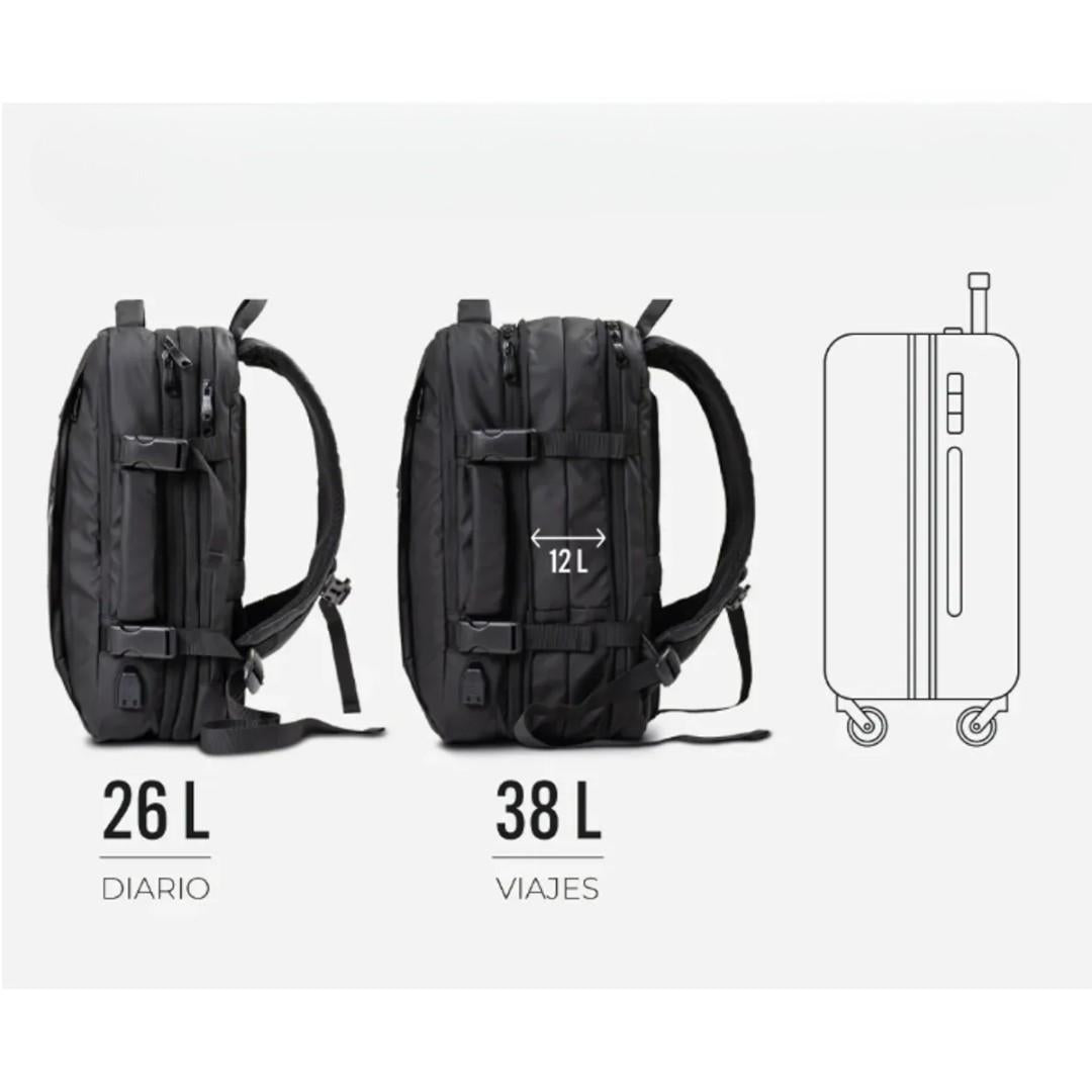 Mochila Maleta Carry On Impermeable Expansible 38l Usb