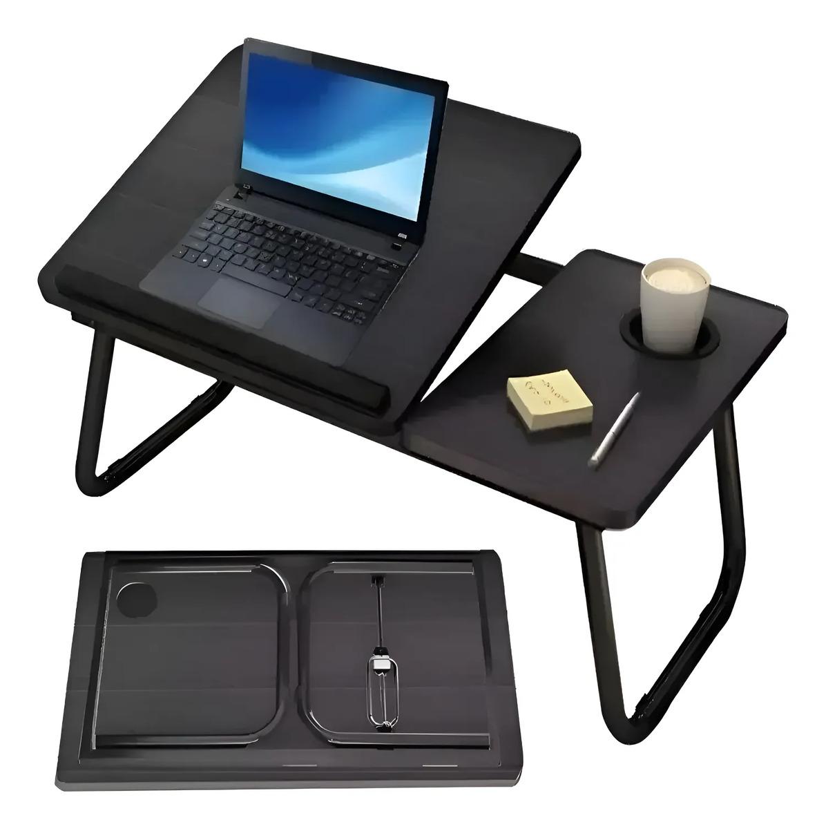 Mesa Plegable Elevable Notebook Para Cama O Sofá Negro