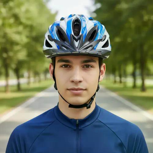 Kit Seguridad Bici Casco Mtb Azul + Candado U-lock Azul M/l