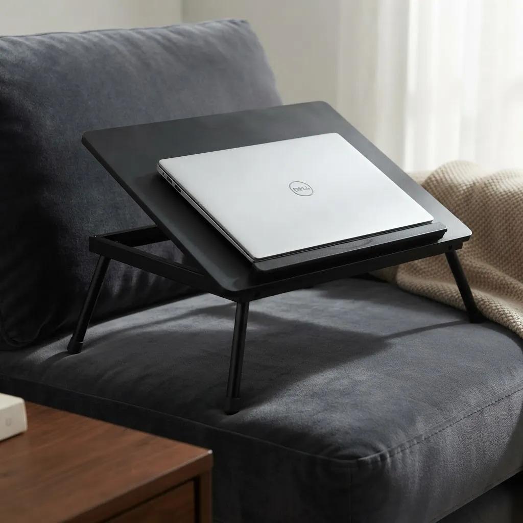 Mesa Notebook Plegable Para Cama Sofá Inclinable Negro